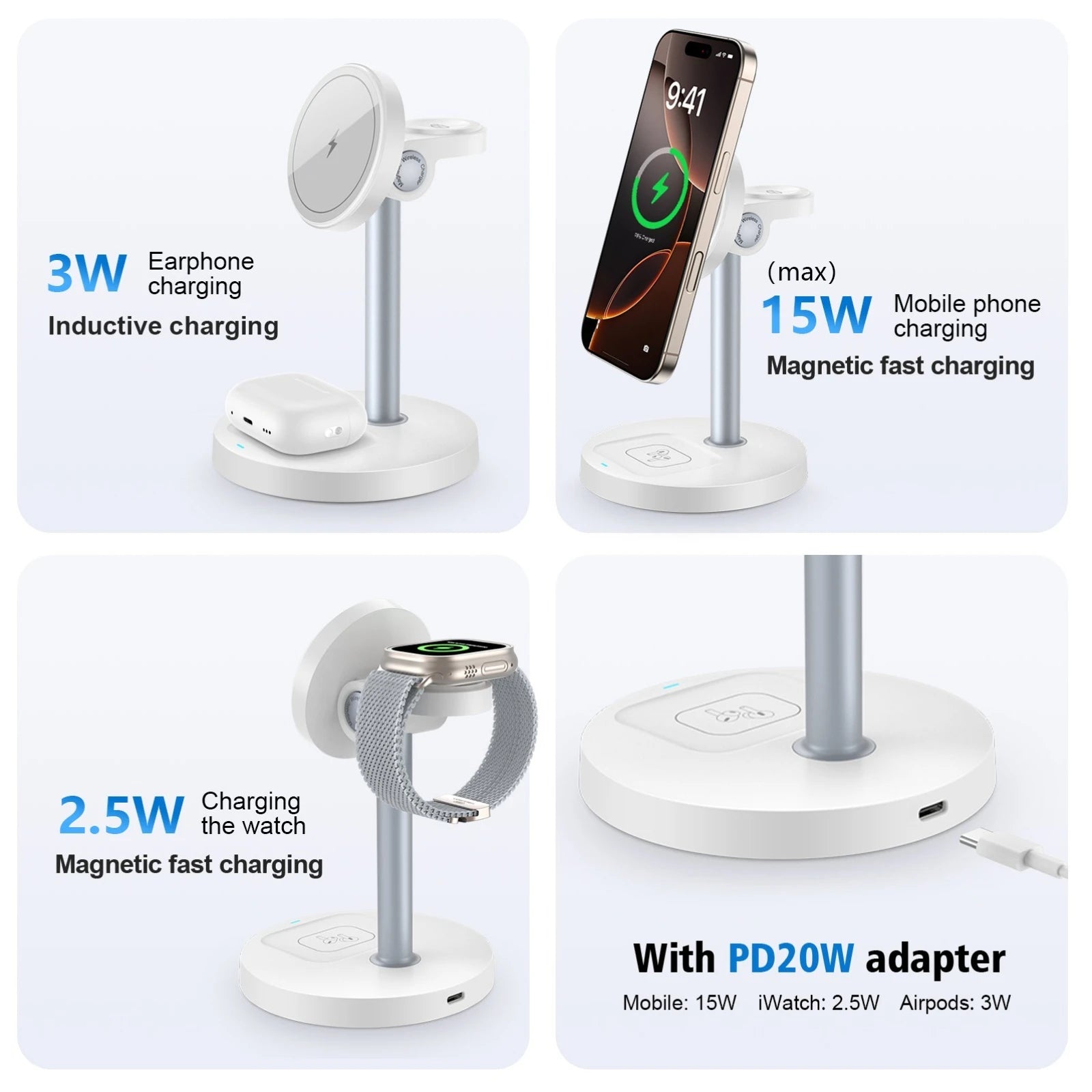 HEDRIA Triad 3-in-1 Charging Station — view 3