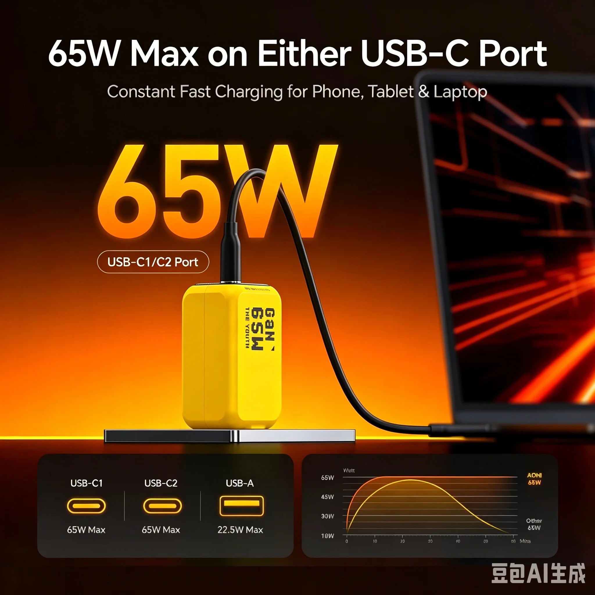 HEDRIA Cube Pro 65W GaN Charger — view 2