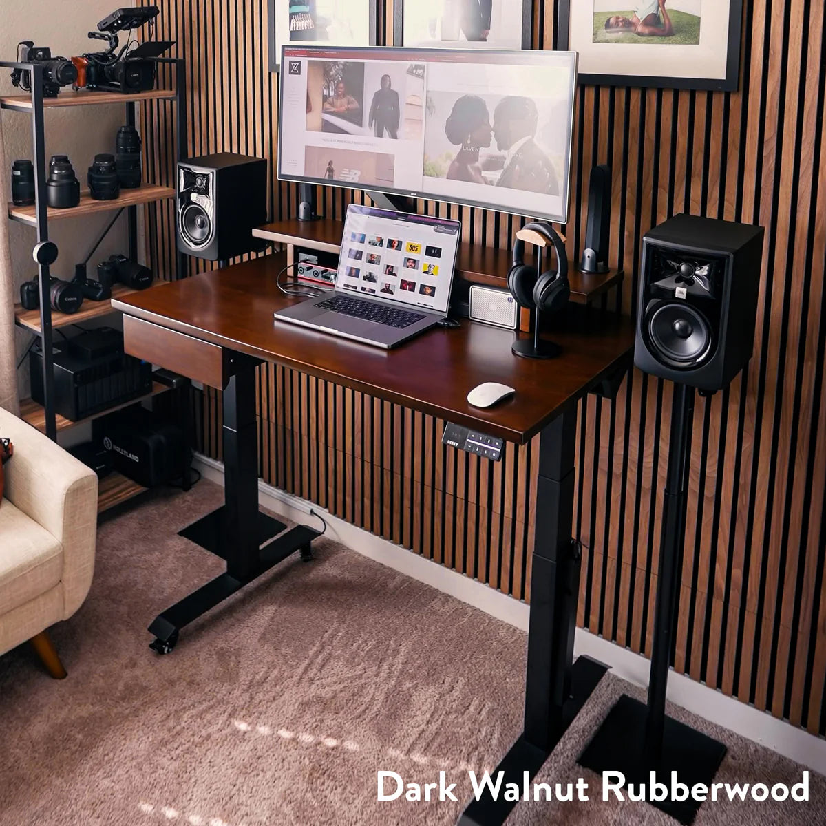 Hedria Rubberwood Sit-Stand Desk